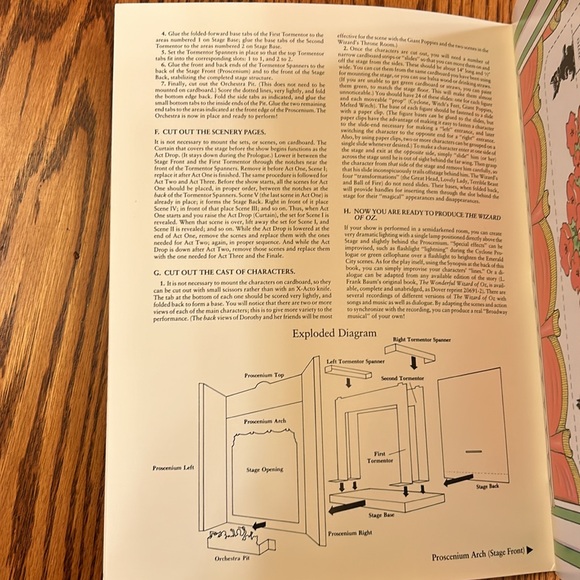 NWT The Wizard Of OZ Toy Theater Cut & Assemble Full Color Characters & Scenery - Picture 11 of 15